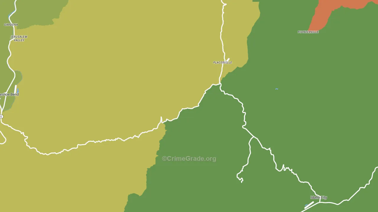 Boise County, ID Map of Burglary Rates