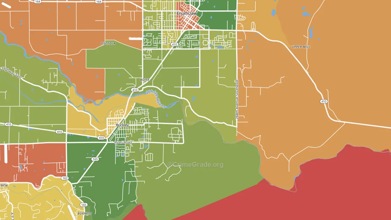 Boise, WA Map of Burglary Rates