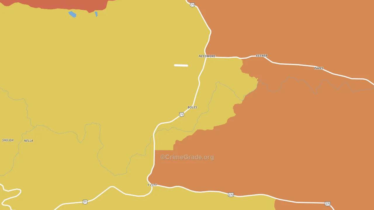 Boles, AR Map of Burglary Rates