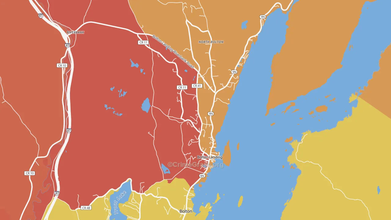 Bolton Landing, NY Map of Burglary Rates