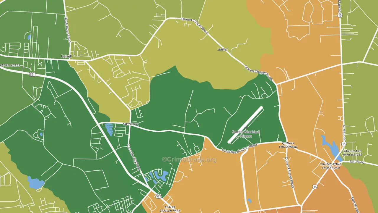 Bon Air Terrace, SC Map of Burglary Rates