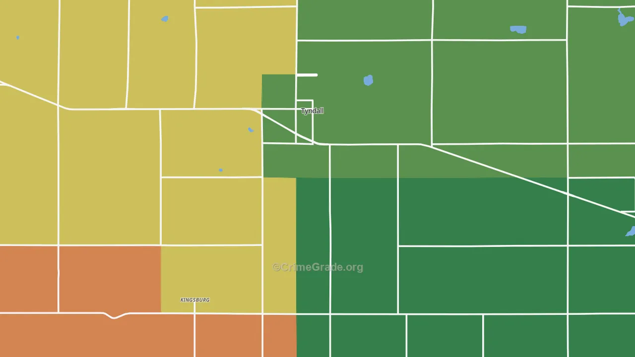 Bon Homme County, SD Map of Burglary Rates