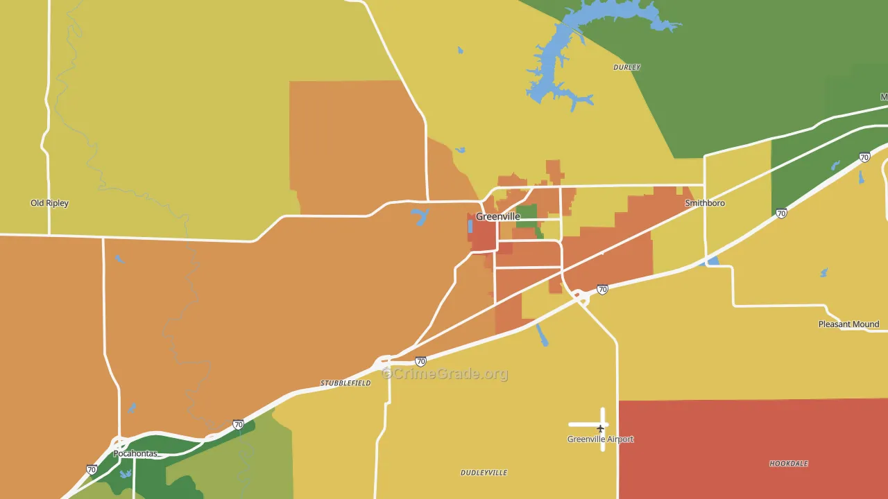 Bond County, IL Map of Burglary Rates