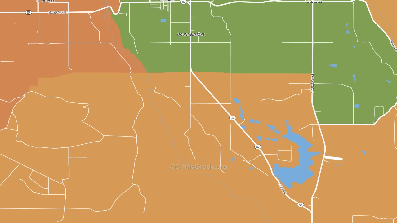 Boneta, UT Map of Burglary Rates