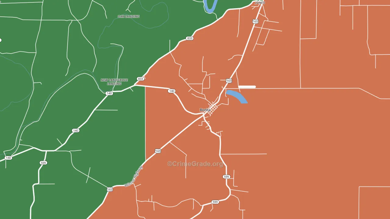 Bonita, LA Map of Burglary Rates