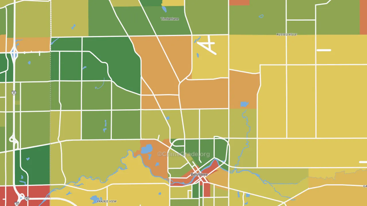 Boone County, IL Map of Burglary Rates