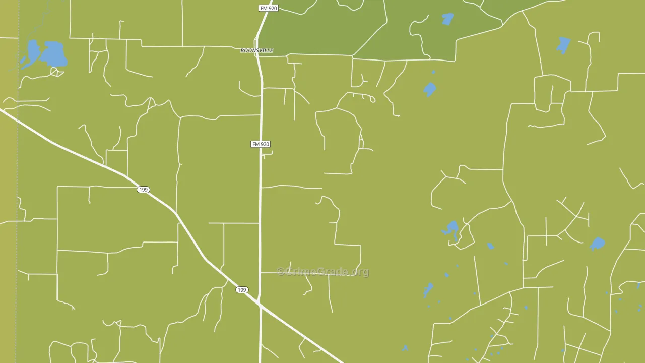 Boonsville, TX Map of Burglary Rates