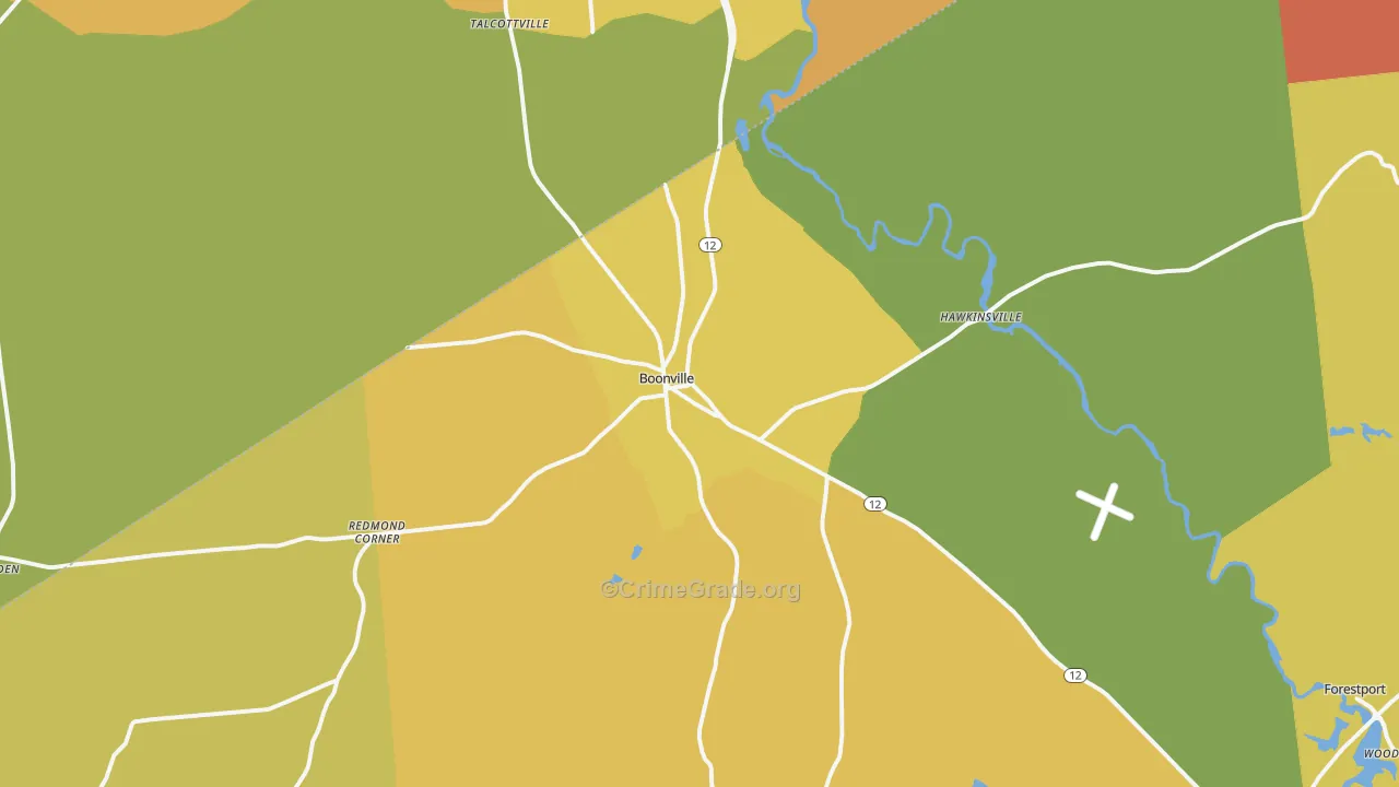Boonville, NY Map of Burglary Rates