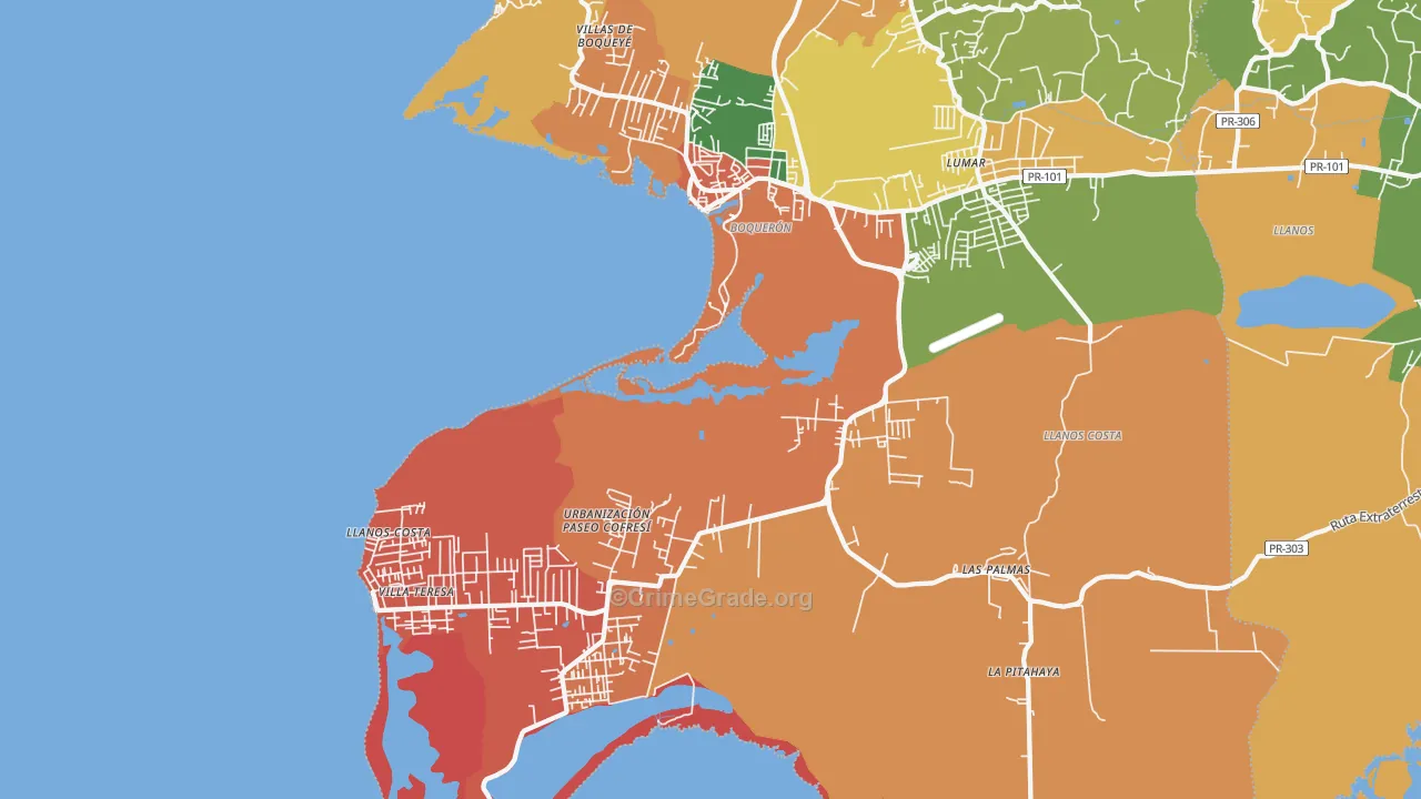 Boqueron, PR Map of Burglary Rates
