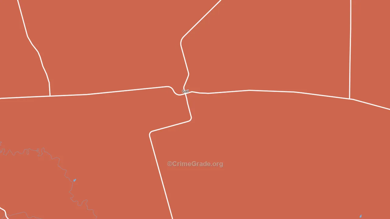 Borden County, TX Map of Burglary Rates