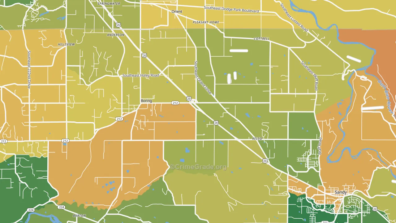 Boring, OR Map of Burglary Rates