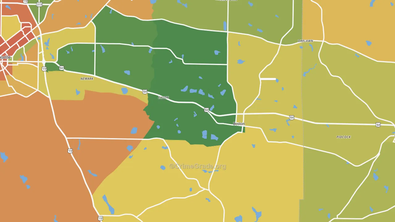 Boston, GA Map of Burglary Rates