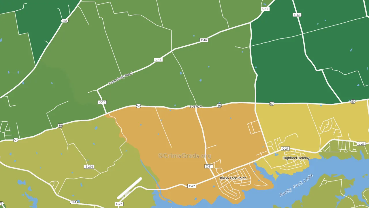 Boston, OH Map of Burglary Rates