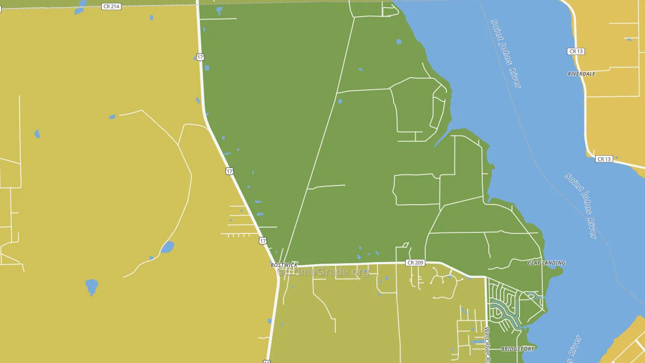 Bostwick, FL Map of Burglary Rates