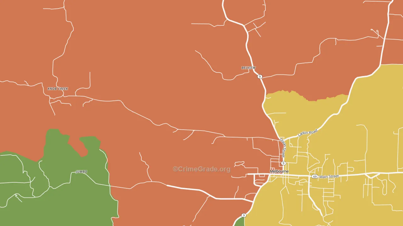 Boswell, AR Map of Burglary Rates