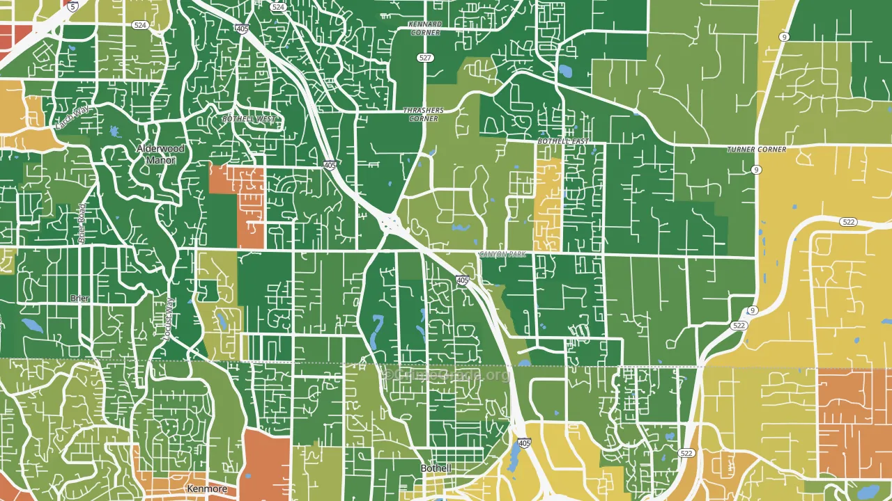 Bothell, WA Map of Burglary Rates