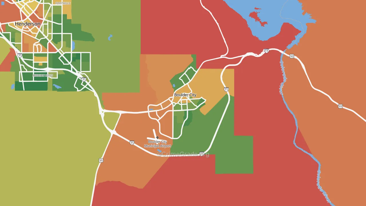 Boulder City, NV Map of Burglary Rates