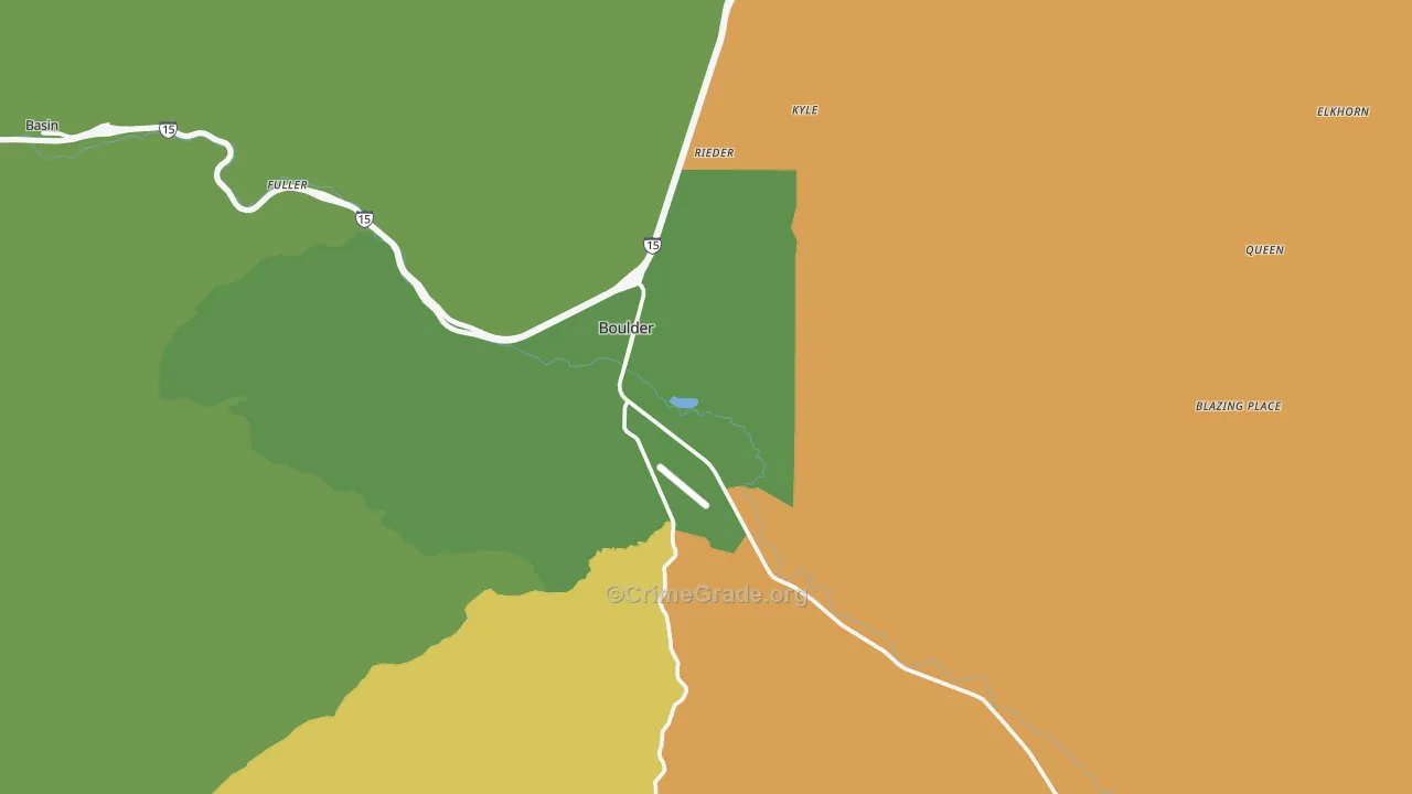 Boulder, MT Map of Burglary Rates