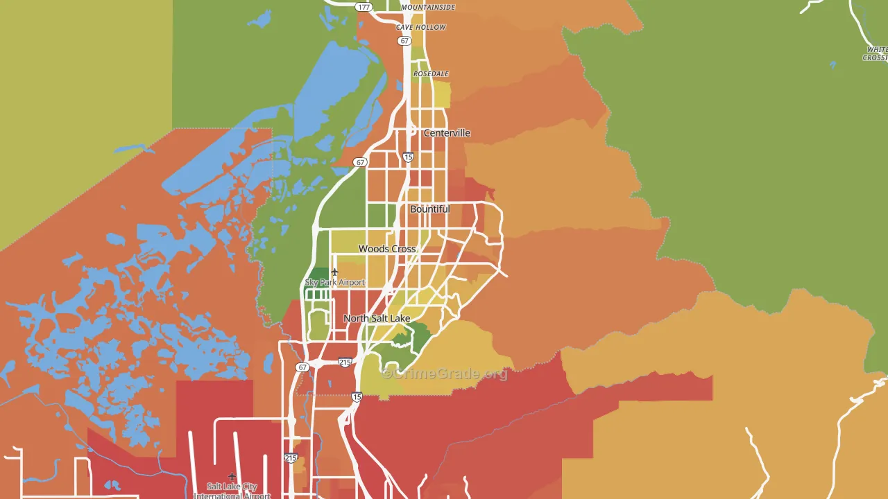 Bountiful, UT Map of Burglary Rates