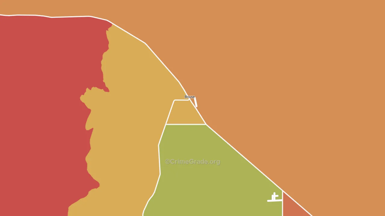 Bouse, AZ Map of Burglary Rates