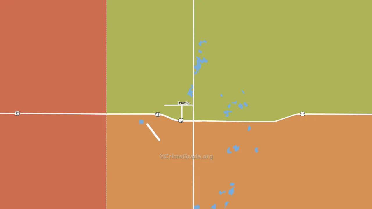 Bowdle, SD Map of Burglary Rates