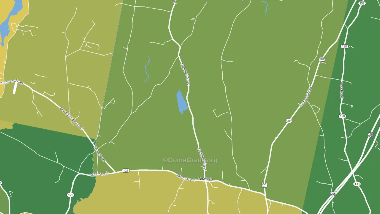 Bowdoin, ME Map of Burglary Rates