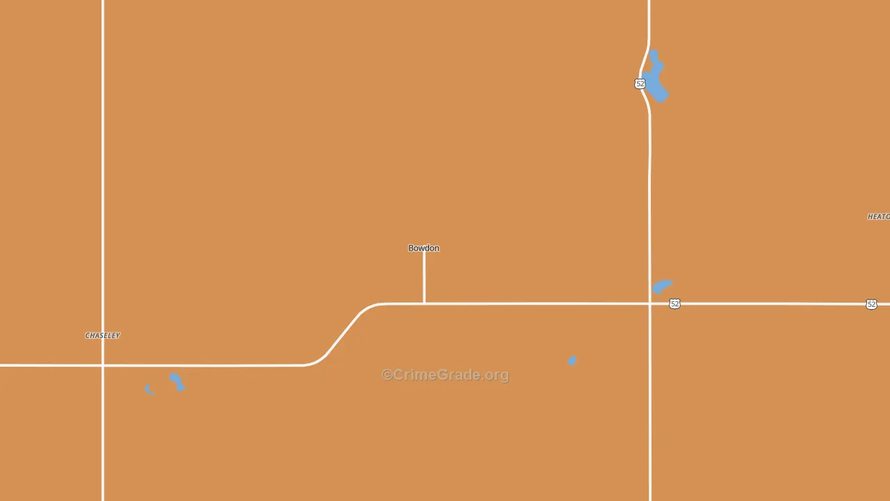 Bowdon, ND Map of Burglary Rates