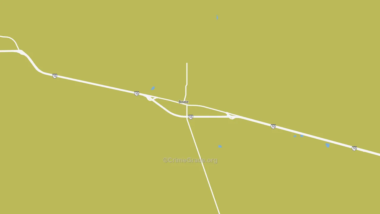 Bowie, AZ Map of Burglary Rates