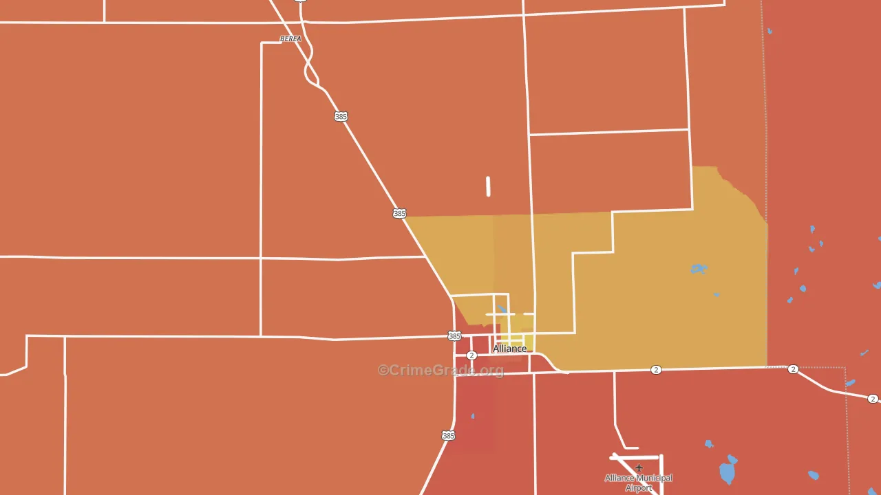 Box Butte County, NE Map of Burglary Rates