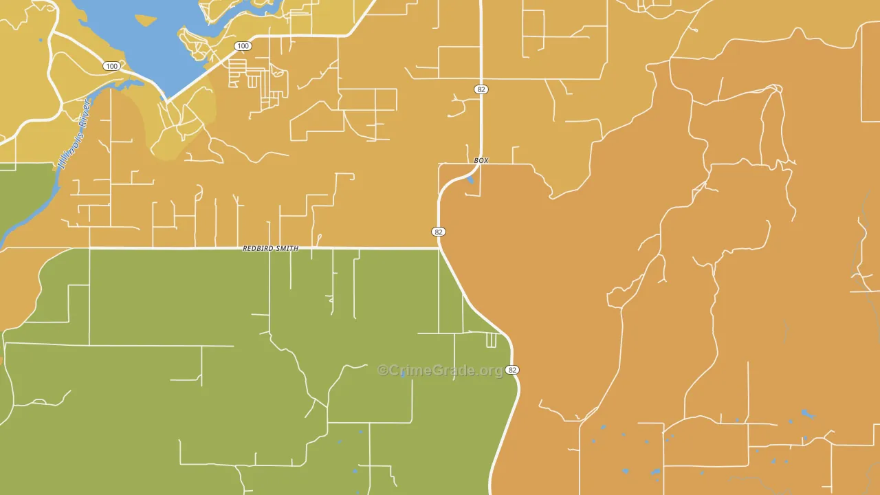 Box, OK Map of Burglary Rates