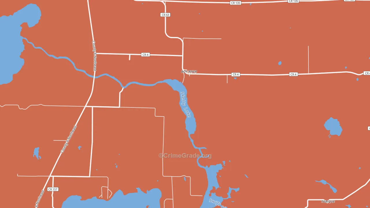 Boy River, MN Map of Burglary Rates