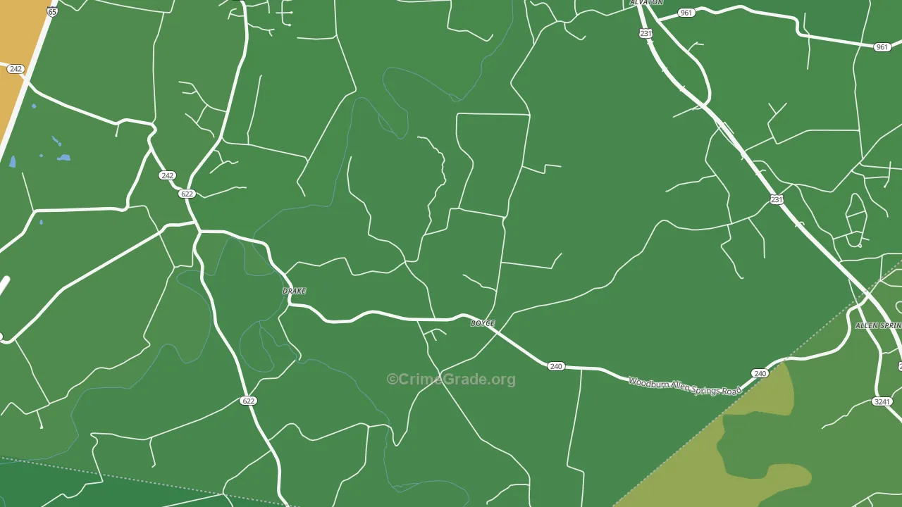 Boyce, KY Map of Burglary Rates