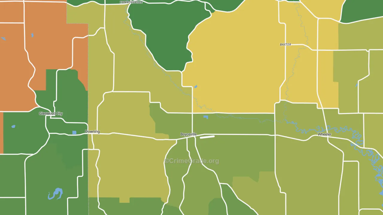 Boyceville, WI Map of Burglary Rates