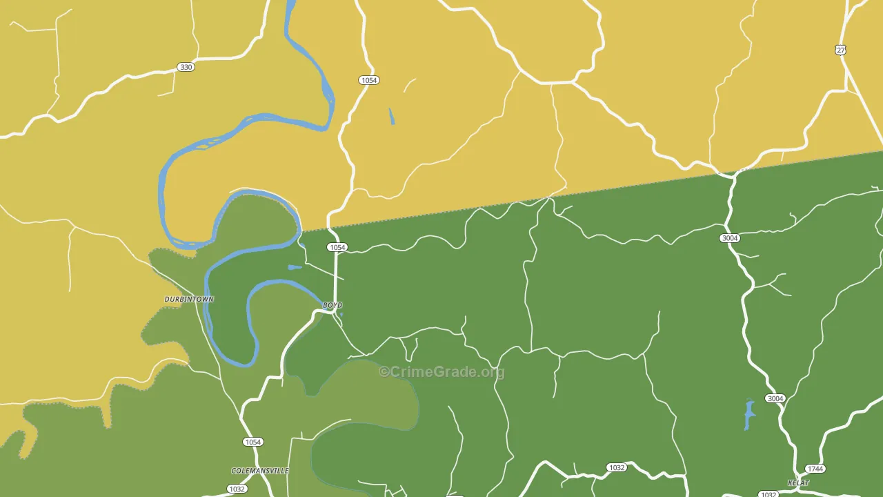 Boyd, KY Map of Burglary Rates