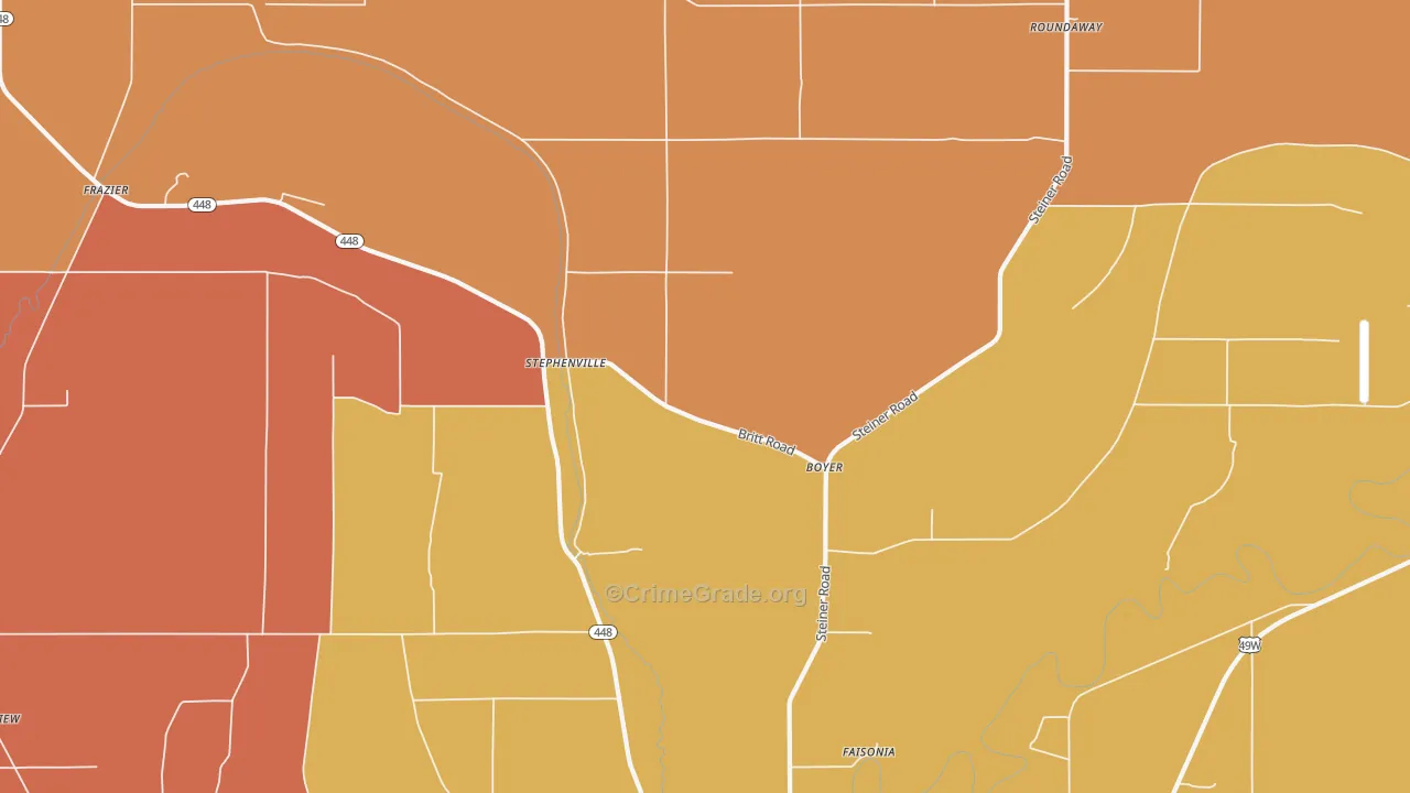 Boyer, MS Map of Burglary Rates