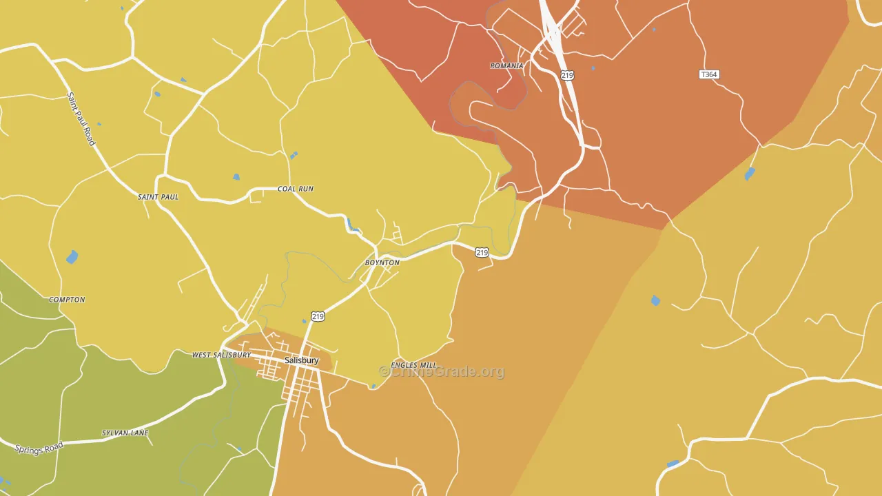 Boynton, PA Map of Burglary Rates