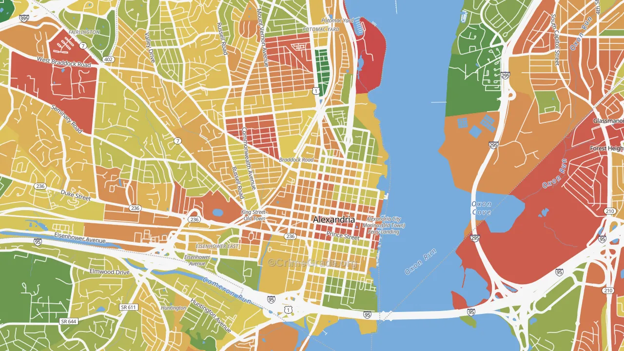 Braddock Road Metro, Alexandria, VA Map of Burglary Rates