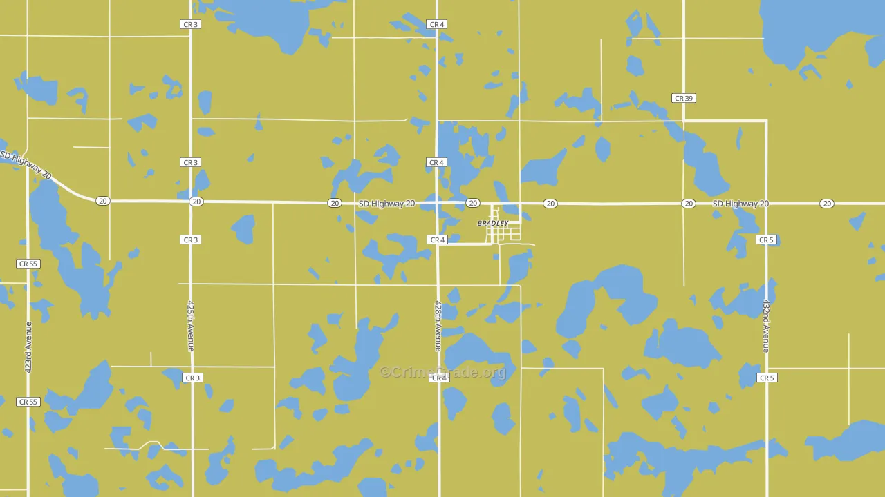 Bradley, SD Map of Burglary Rates