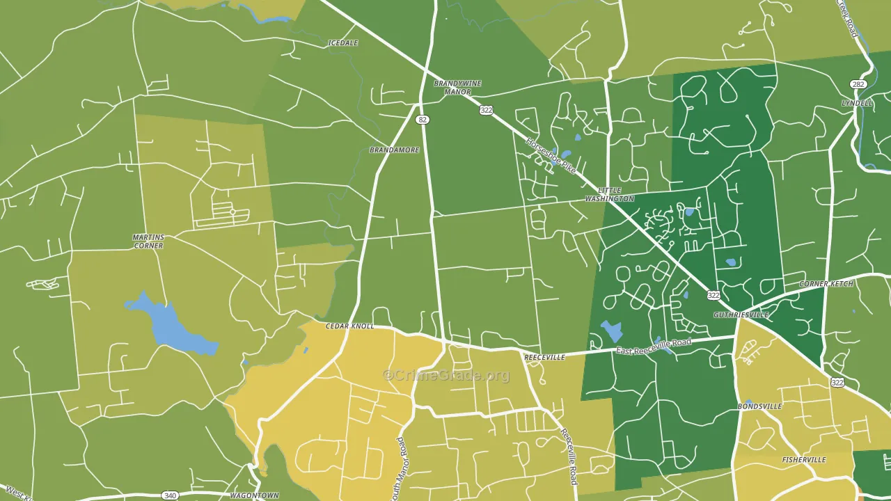 Brandamore, PA Map of Burglary Rates
