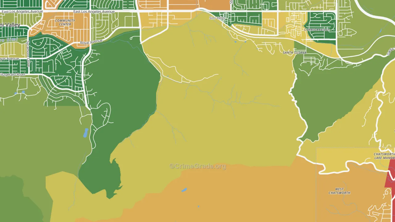 Brandeis, CA Map of Burglary Rates