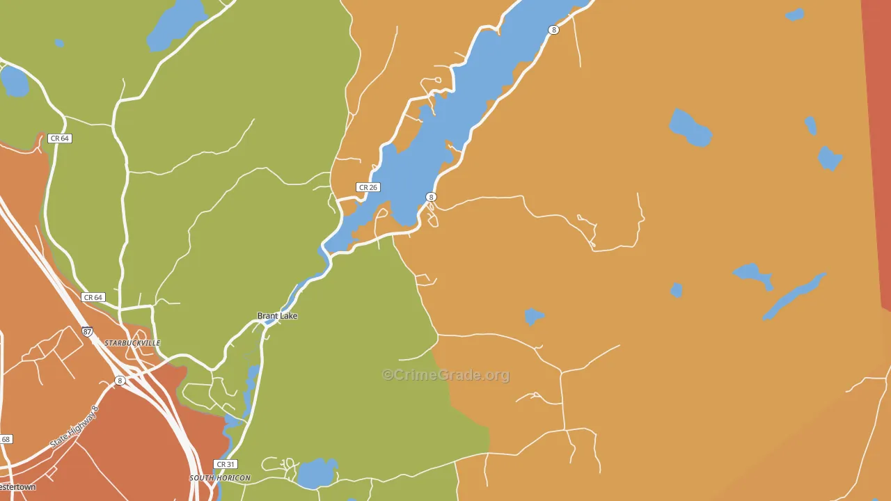 Brant Lake, NY Map of Burglary Rates