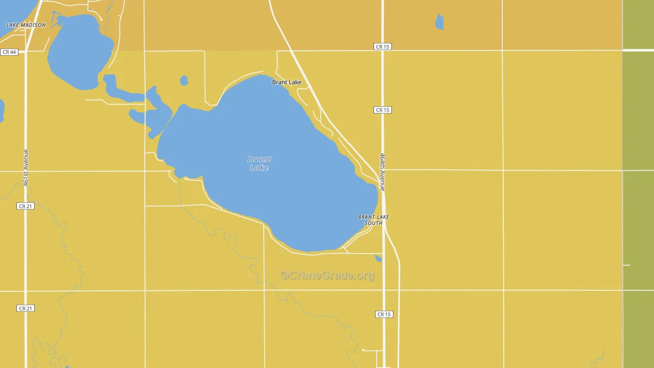 Brant Lake, SD Map of Burglary Rates