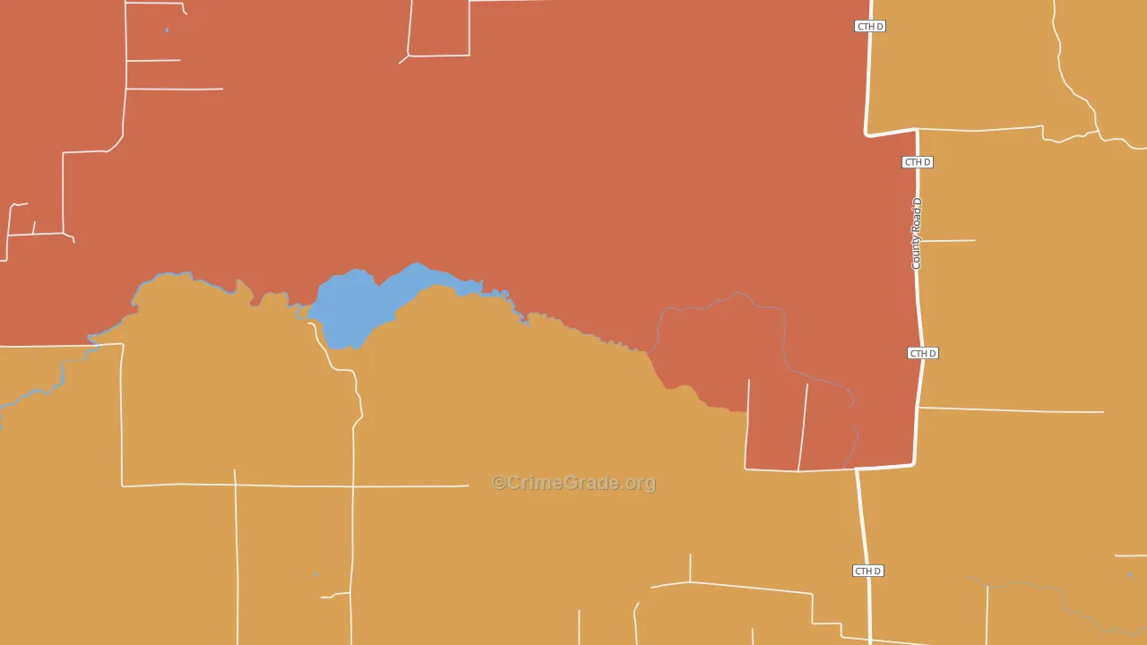 Brantwood, WI Map of Burglary Rates