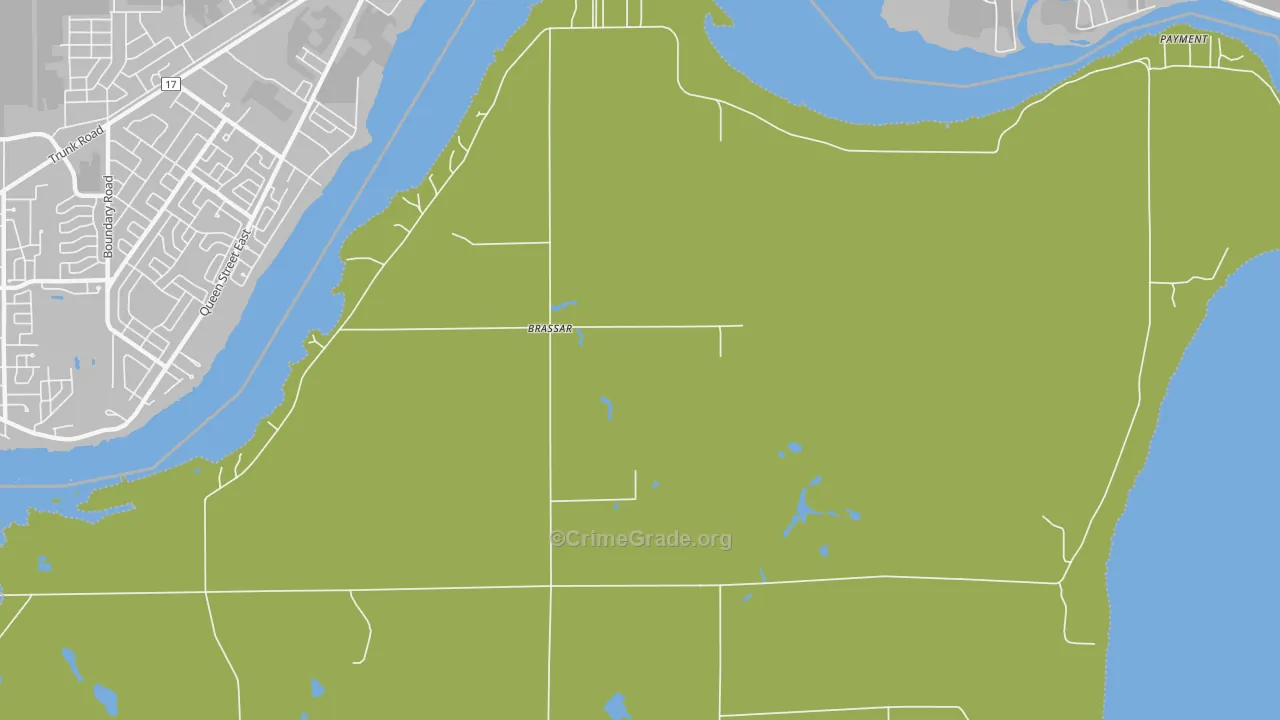 Brassar, MI Map of Burglary Rates