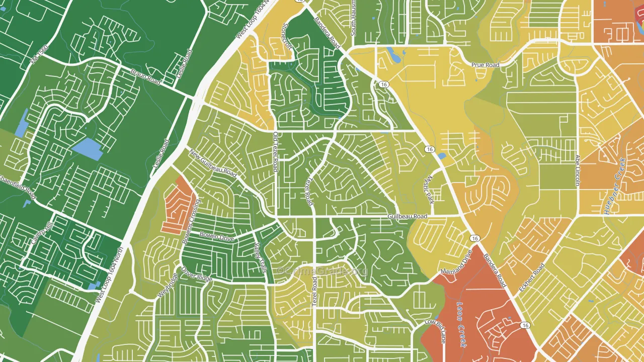 Braun Station West, San Antonio, TX Map of Burglary Rates