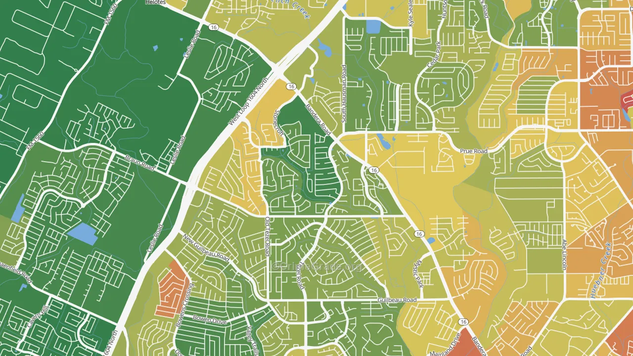 Braun's Farm, San Antonio, TX Map of Burglary Rates