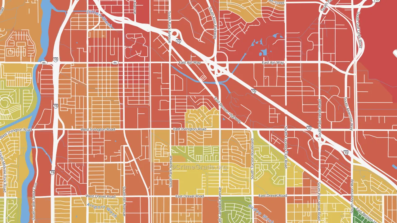 Bravo Park Lane, Tucson, AZ Map of Burglary Rates