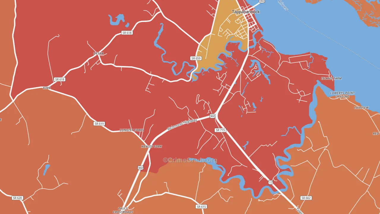 Brays, VA Map of Burglary Rates