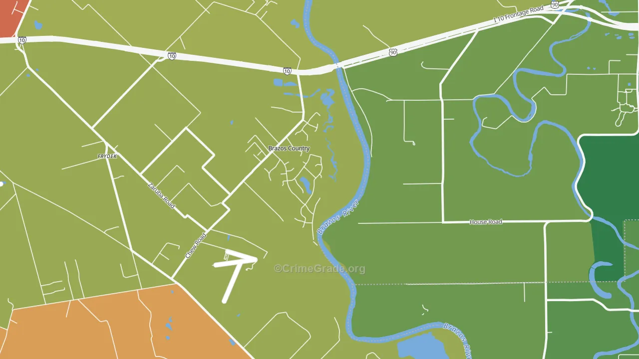 Brazos Country, TX Map of Burglary Rates