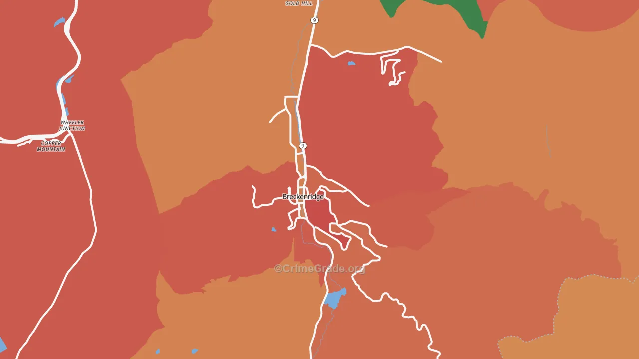 Breckenridge, CO Map of Burglary Rates